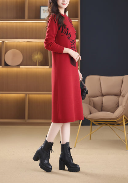 Women's Sweater Long Sleeve Knit Fall Winter Tunic Dress