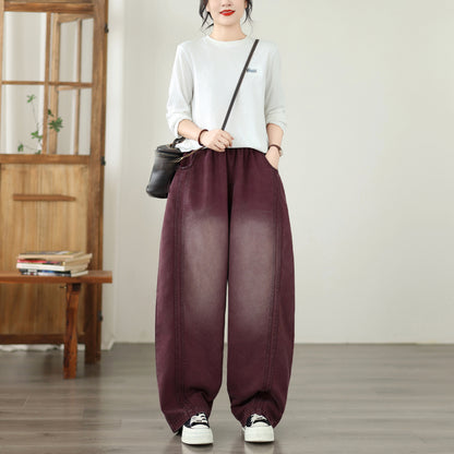 Boyfriend Pants Loose Baggy Denim Barrel Jeans Drawstring Pants