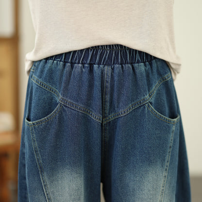 Women's Jeans Elastic Waist Baggy Wide Leg Pants