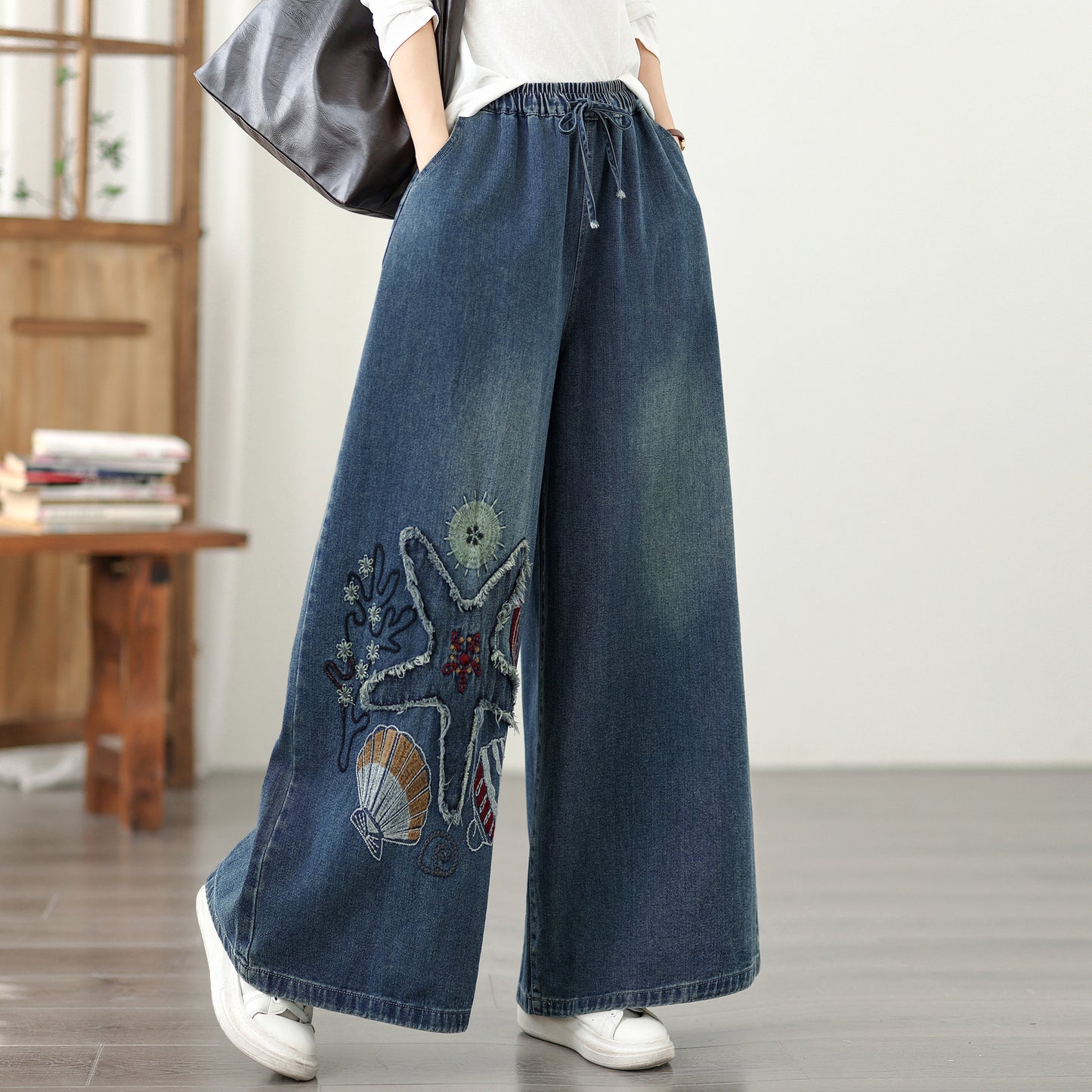 Women's Loose Jeans Baggy Wide Leg Denim Pants