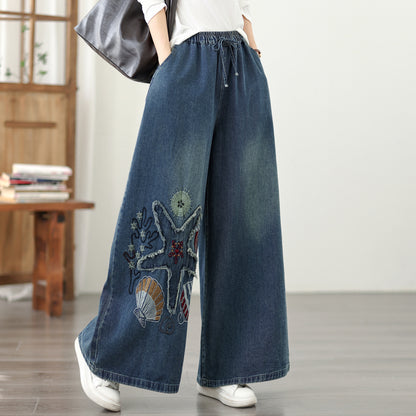 Women's Loose Jeans Baggy Wide Leg Denim Pants