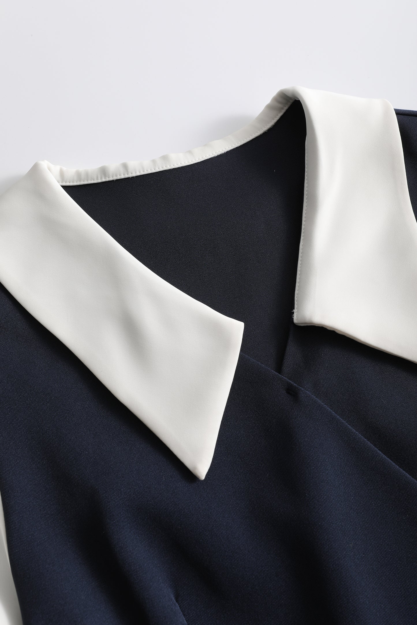 Women's  Lapel V-Neck Preppy Dress Midi Dresses