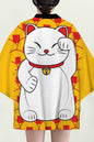Women's Lucky Cat Cardigan Kimono Cover up Tops