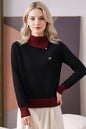 Women's Asymmetrical Lapel Sweaters Knit Pullover Tops