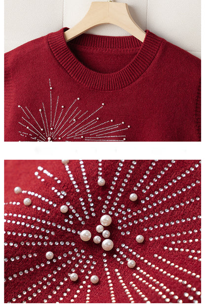 Women's 2 in 1 Round Neck Soft Sweater Top Chic Layering Office Casual