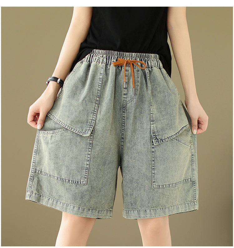 Women's Bermuda Shorts Baggy Jean Denim Shorts - LAI MENG FIVE CATS