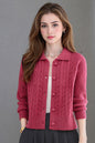 Women's Cable Knit Cardigan Open Front Sweater Jacket