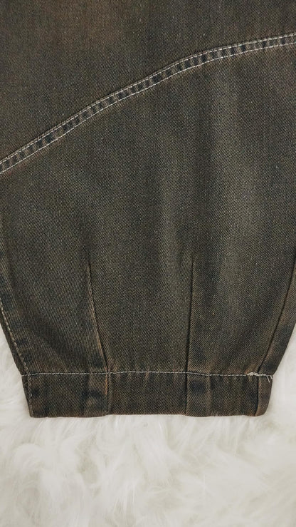 Casual Jeans Denim Loose Pants Elastic Waist with Pocket