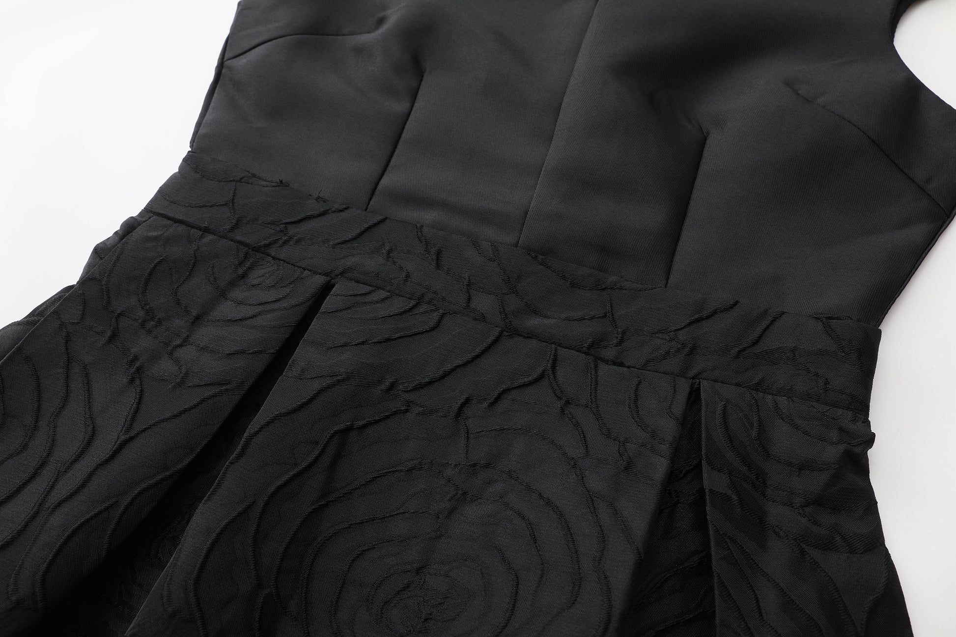 Women's Cap Sleeves Silk Satin Jacquard Dress - LAI MENG FIVE CATS