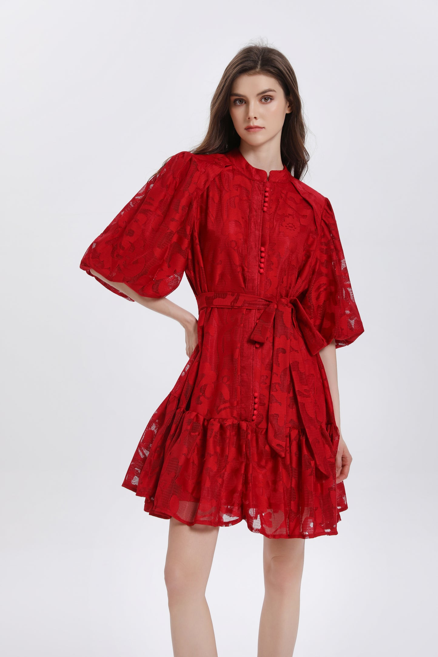 Red Romantic Summer Mini Dress