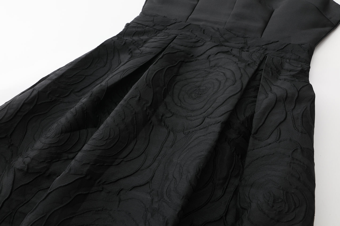 Women's Cap Sleeves Silk Satin Jacquard Dress - LAI MENG FIVE CATS