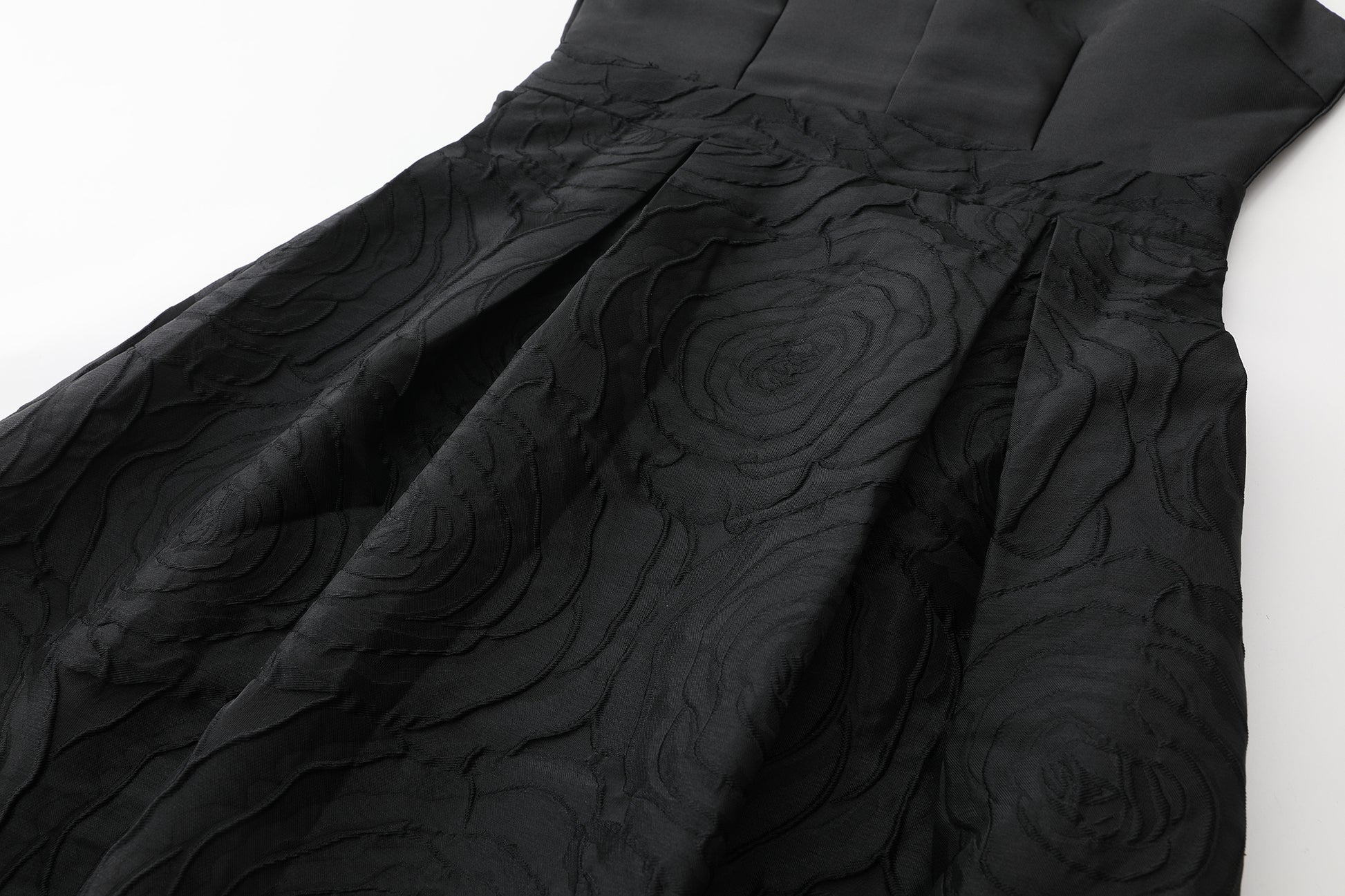 Women's Cap Sleeves Silk Satin Jacquard Dress - LAI MENG FIVE CATS