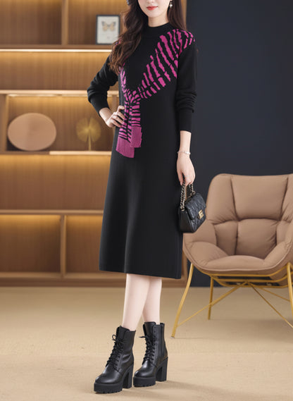 Women's Sweater Long Sleeve Knit Fall Winter Tunic Dress