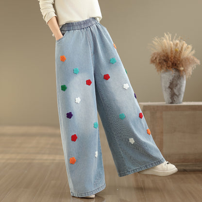 Women's Loose Jeans Baggy Wide Leg Denim Pant