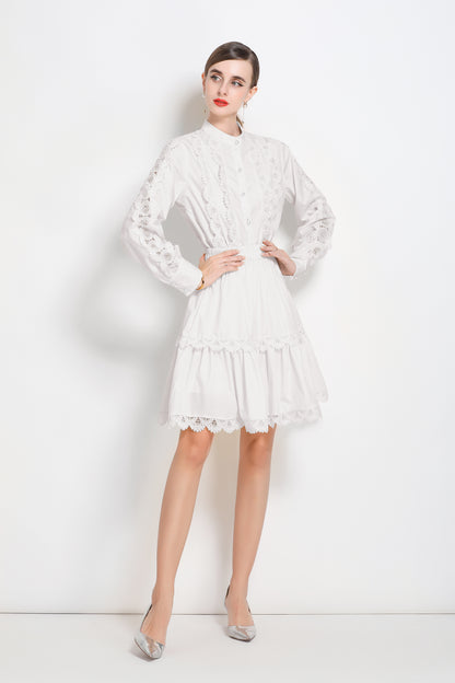 Women's 2 Piece Skirt Set Lace Elastic Waist Mini Dress