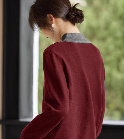 Women's Turtleneck Sweaters 2 in 1 Pullover Knit