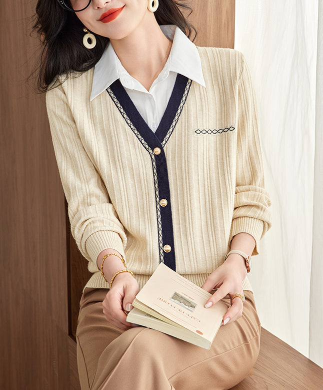 Women's Sweater 2 in 1 Lapel Ribbed Knit Pullover Top