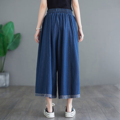 Elastic Waist Drawstring Wide Leg Pants