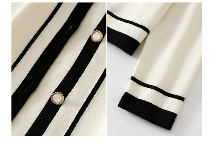 Women's Cardigan Long Sleeve Tops Striped Sweater