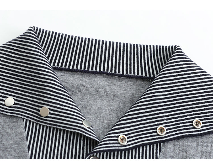 Women's Long Sleeve Sweater Striped Knit Pullover Tops - LAI MENG FIVE CATS