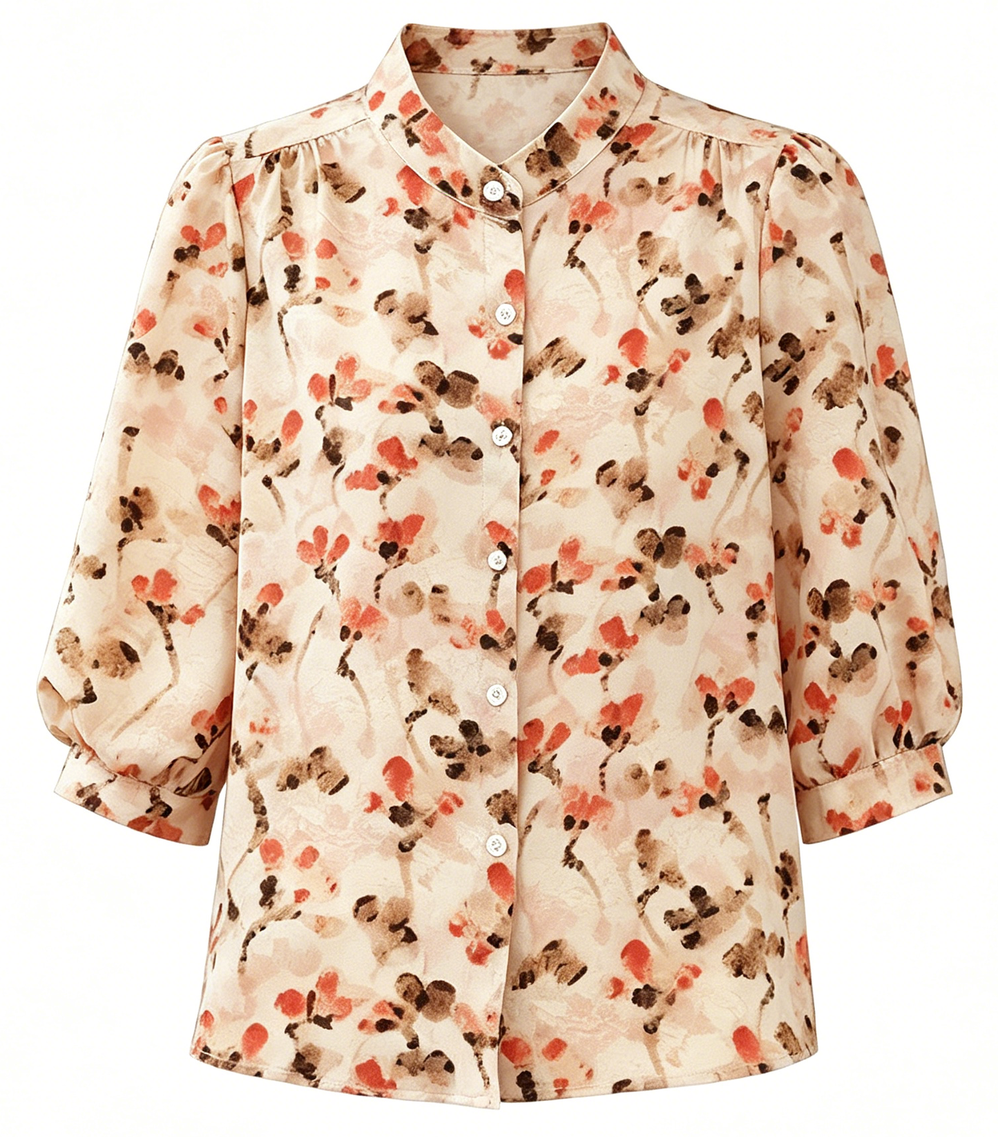Artistic Floral V-Neck Shirt