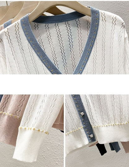 Lightweight Pointelle Knit Cardigan