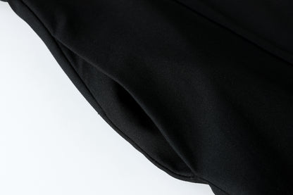 28696 Polka Dot Collar Black Maxi Dress – Elegant Holiday & Dinner Style