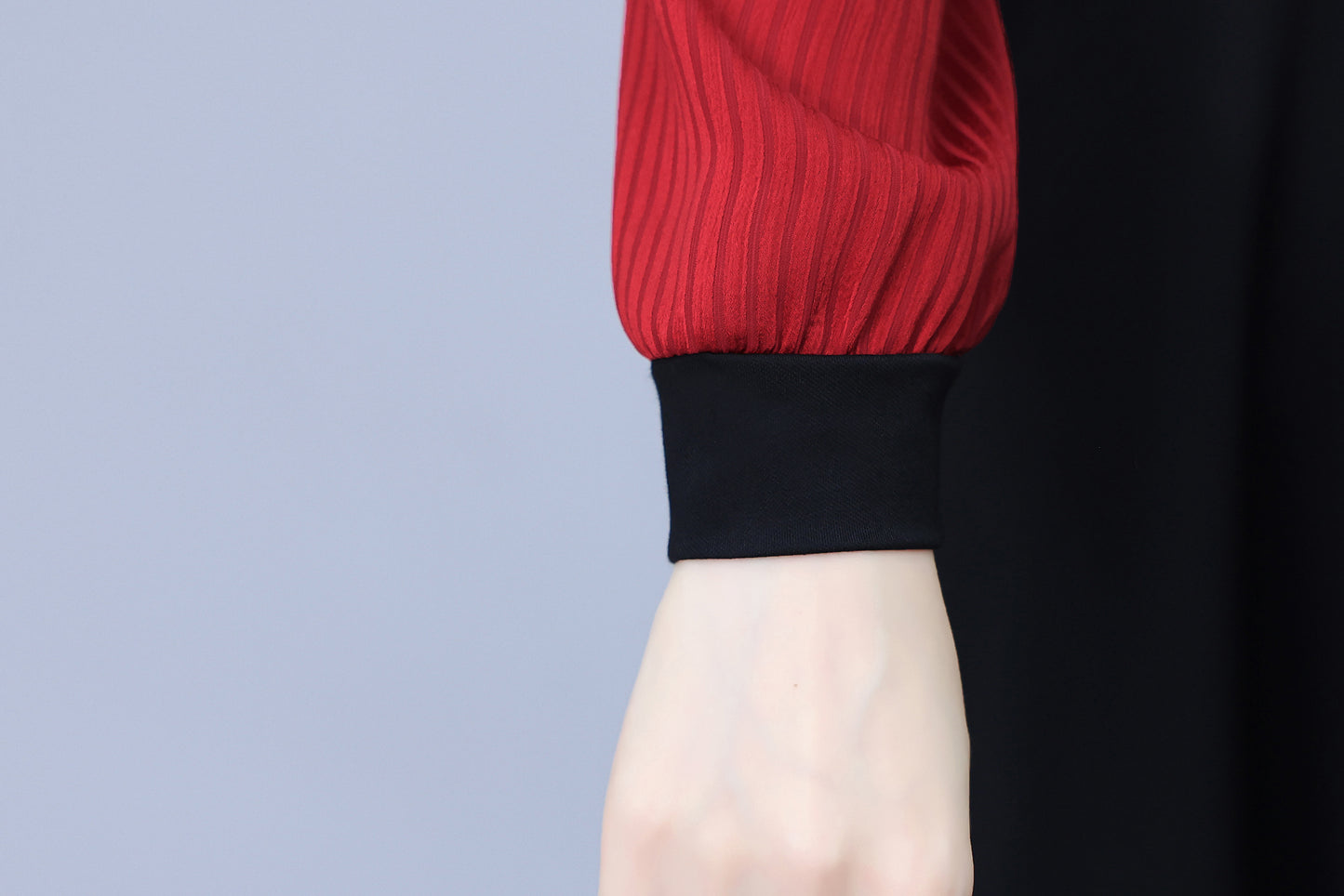 Women's V-Neck with Pockets Long Sleeve Black Dress
