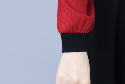 Women's V-Neck with Pockets Long Sleeve Black Dress