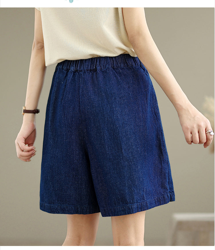 Women's Skorts Skirts Denim Mini Skirt Pull On Jean Shorts - LAI MENG FIVE CATS