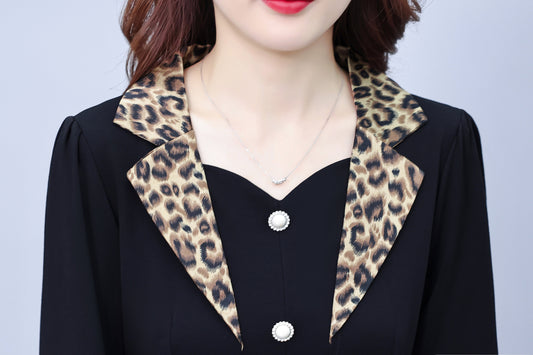 Women'sLong Sleeve Work Office Suit Dress with Pockets - LAI MENG FIVE CATS