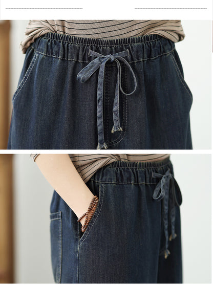 Women's Baggy Wide Leg Jeans Embroidery Pants