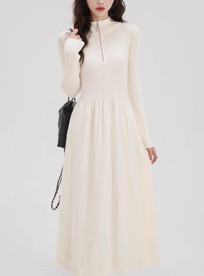 Women's Ribbed Knit  Long Sleeve Sweater Maxi Dress