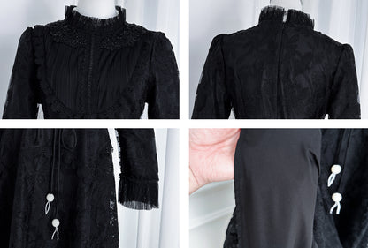 Elegant Embroidered Mesh Bead Trim Maxi Dress