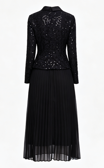 Lace Jacket & Pleated Midi Skirt Set | 3 Colors