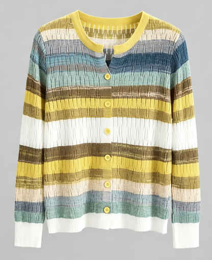 Colorful Stripe Open-Knit Cardigan – Lightweight Summer Layer