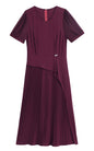 Chiffon Sleeves Pleated Midi Dress