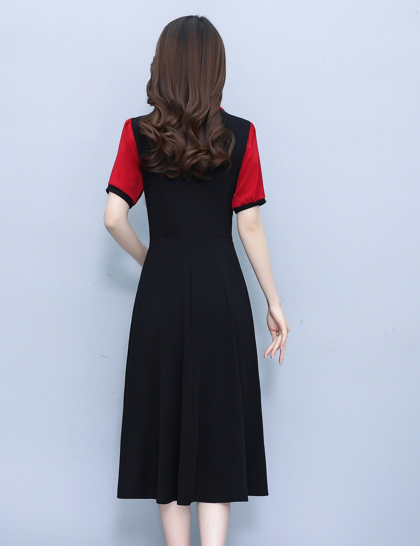 Elegant Colorblock Summer Midi Dress - LAI MENG FIVE CATS