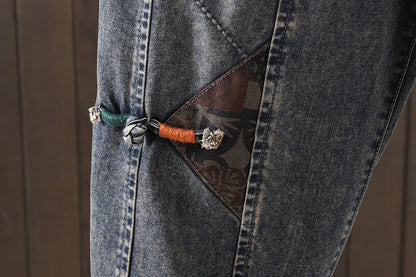 Women Jeans Denim Loose Elastic Waist Pants
