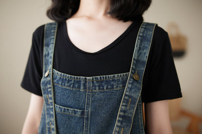 Womens Denim Bib Pants Jumpsuits Adjustable Strap Overalls