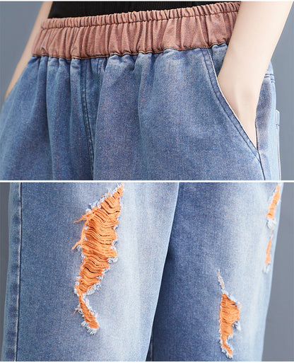 Women's Bermuda Shorts Baggy Jean Denim Shorts - LAI MENG FIVE CATS