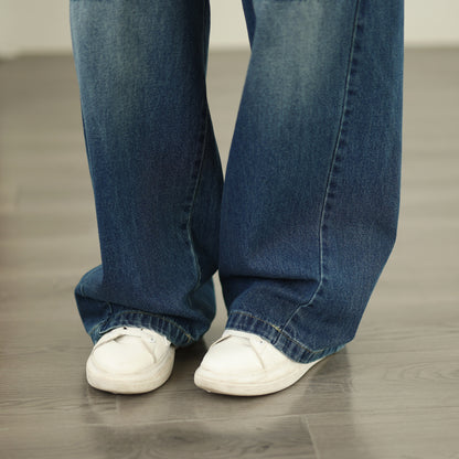 Women's Jeans Elastic Waist Baggy Wide Leg Pants