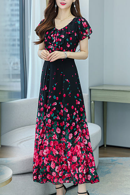 Maryam Red Floral Print Dress