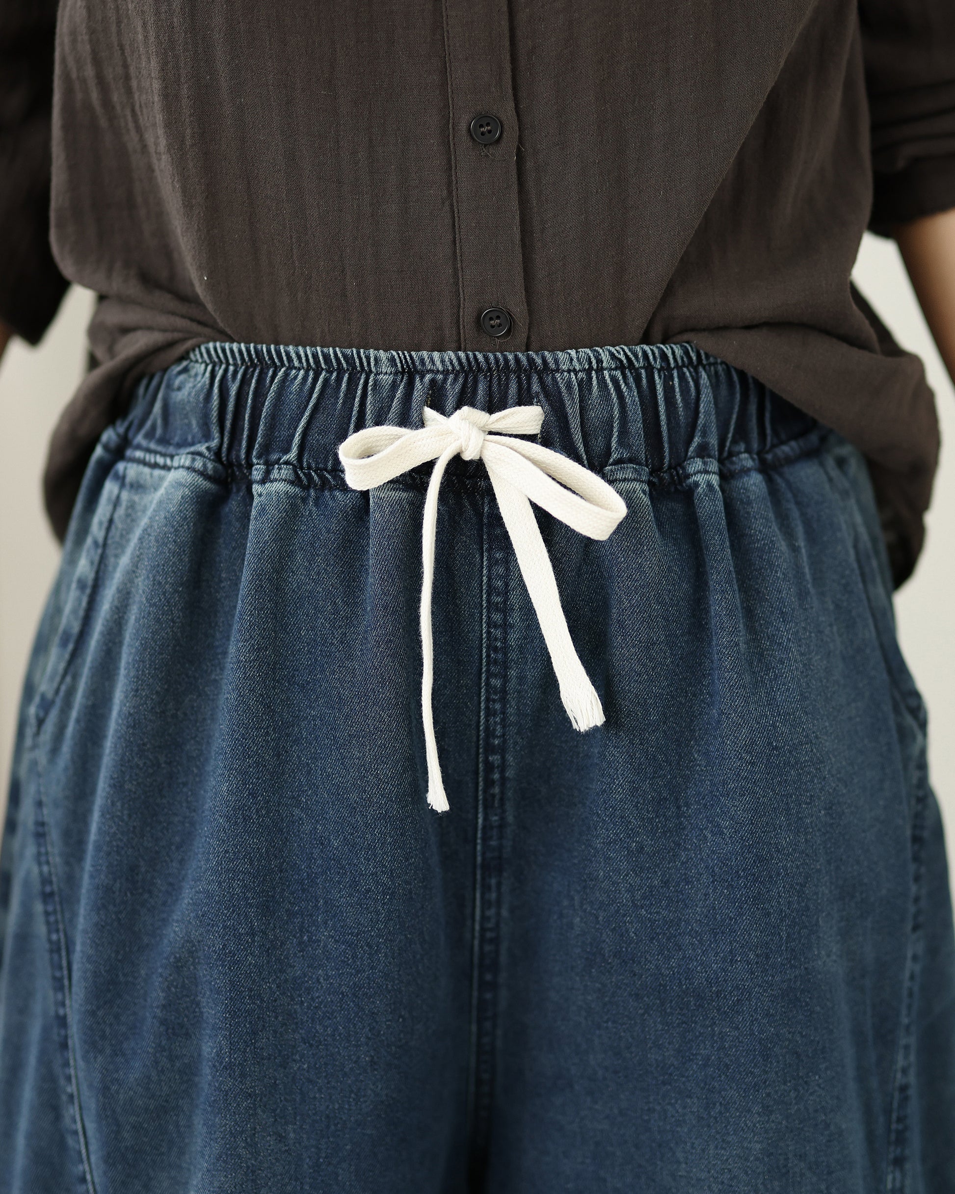 Jeans for Women Wide Leg Pull On Elastic Waist Denim - LAI MENG FIVE CATS