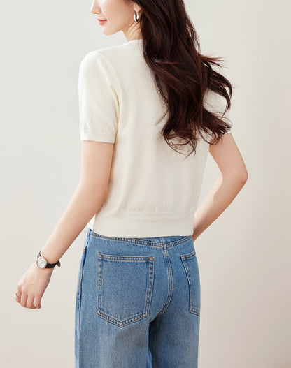 Women's Short Sleeve Lace Cardigan Tops
