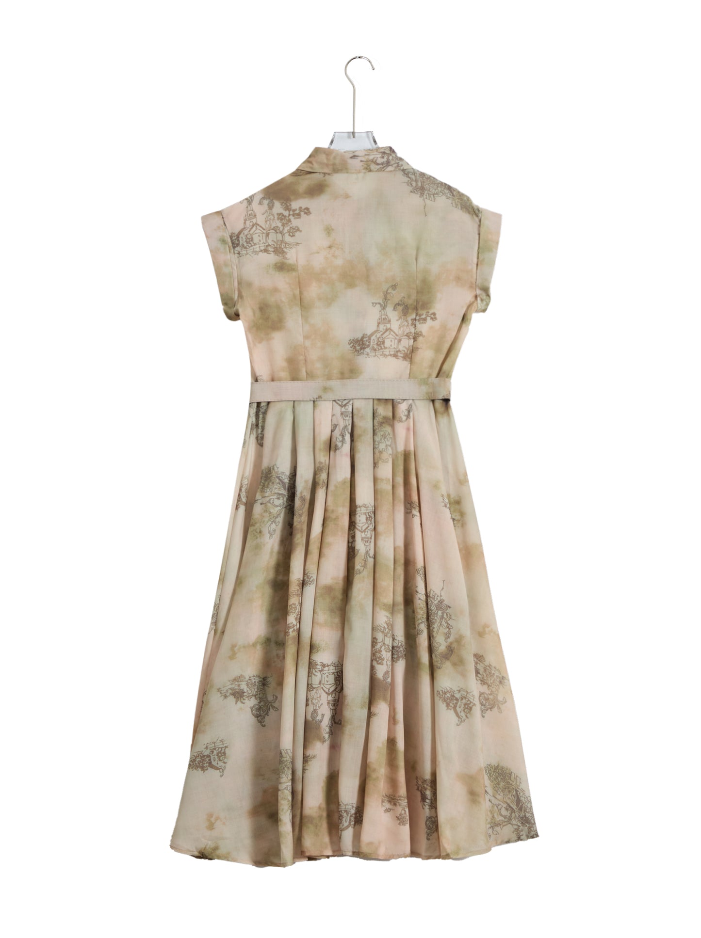 The Gallery Stroll Printed Belted Midi Dress