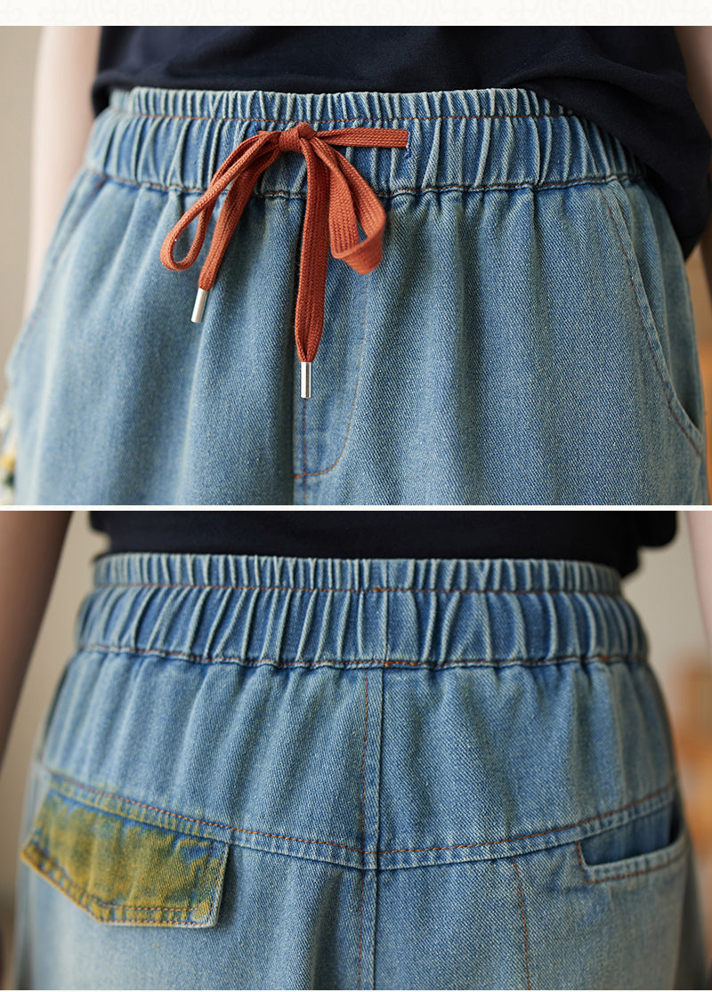 Women's Bermuda Shorts Baggy Jean Denim Shorts - LAI MENG FIVE CATS