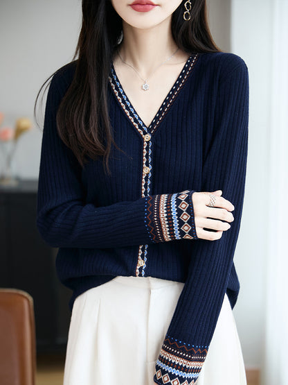 Women's Tribal Ethnic Graphic Sweater Cardigan Knit