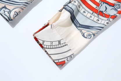 ESY-Women's Shirt Floral Print Long Sleeve Button Top