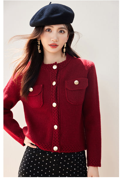 SD-Knit Cardigan with Pockets Buttons